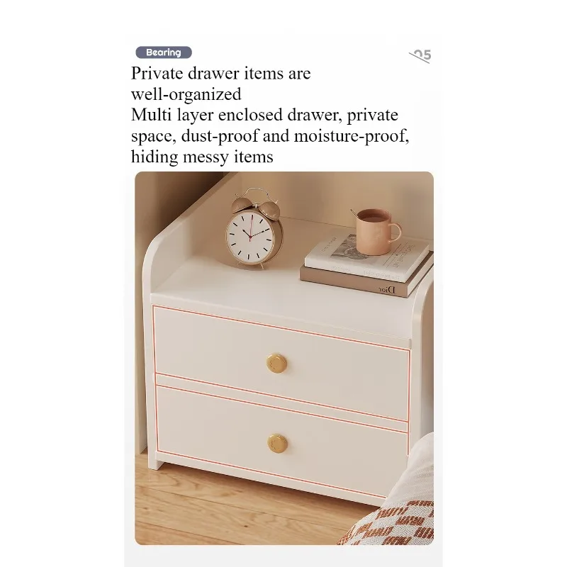 Bedside Table Small Simple Modern Household Bedroom Bedside Storage Cabinet Small Cabinet Bedside Shelf for Rental Room image 6