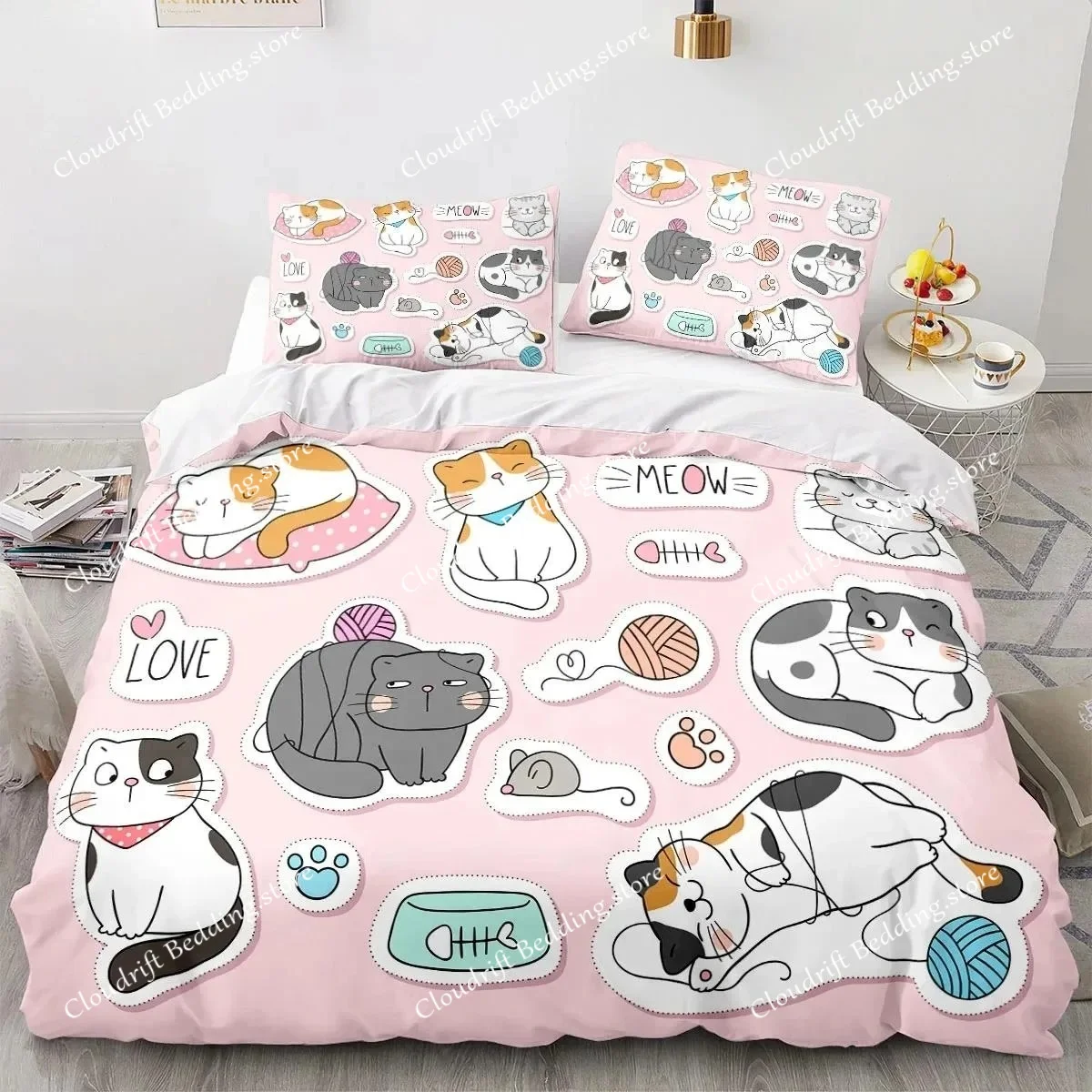 Duck Cute Duvet Cover Fluffy Hypoallergenic Bedding Set Teenager Boys Girls Microfibre  Bed Set  room decoration bed cov