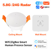 Tuya 24G ZigBee /Wifi MmWave Human Presence Sensor Smart Human Body PIR Sensor Radar Detector With Luminance/Distance Detection