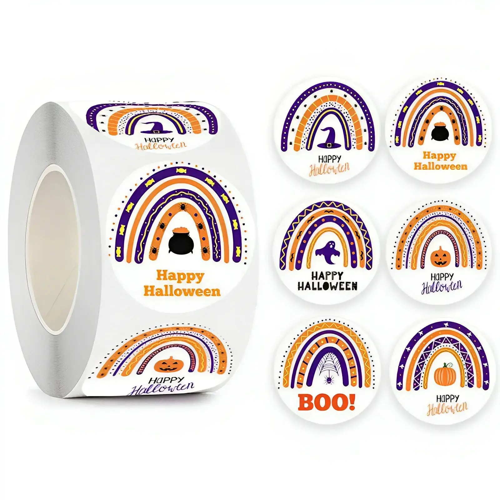 500pcs Halloween Stickers Pumpkin Handmade Labels Halloween Gift Decor Stickers Stationery Stickers
