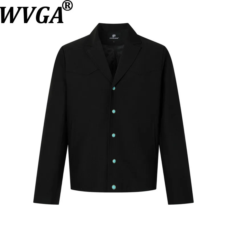 

WVGA весна осень новый мужской костюм Tide High Street с отложным воротником куртка модные однобортные пальто с длинными рукавами Ins Y2K W13933