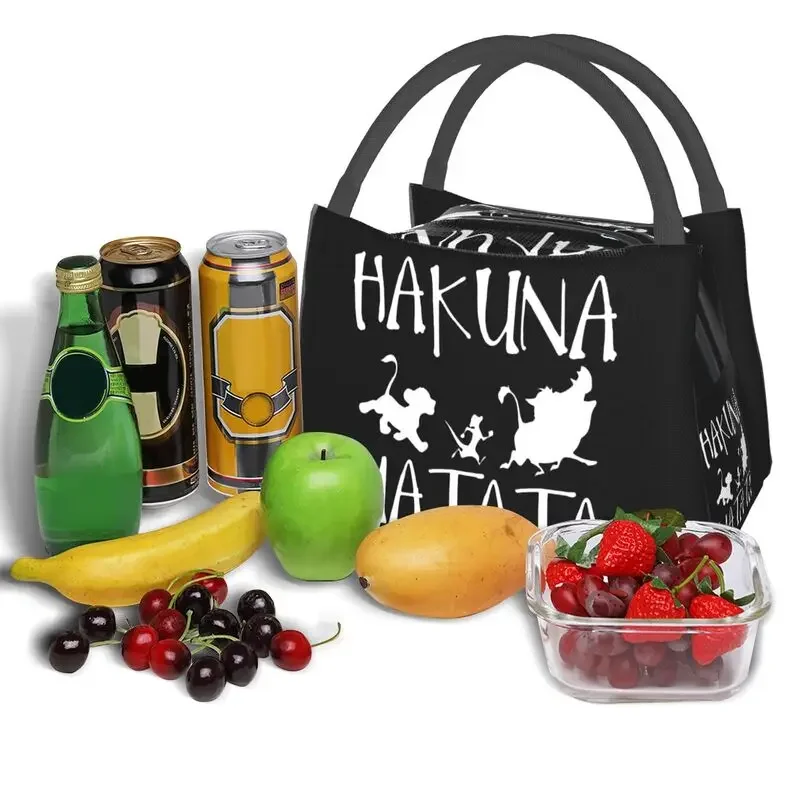 Timon Pumba Hakuna Matata Insulated Lunch Bag for Women Resuable Cooler Thermal Lunch Box Work Picnic