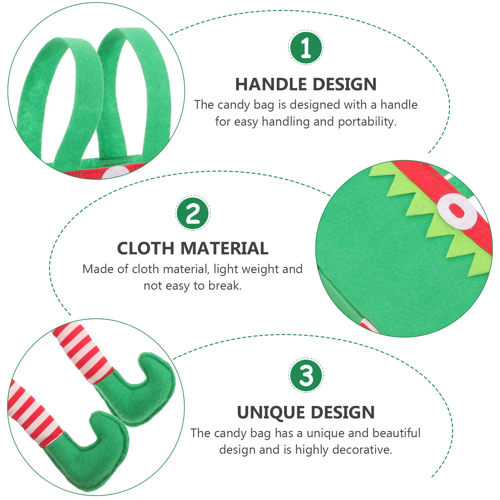 

Xmas Gift Bag Cloth Christmas Goodie Pouch Reusable Party Favor Decorative Easy Clean Christmas Treats Bag