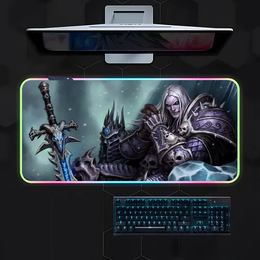 Accessori per computer World Of Warcraft Mouse Pad Gamer Luminescenza Led Mouse Pad Tavolo da gioco Rgb Deskmat Tastiera Pc Mousepad