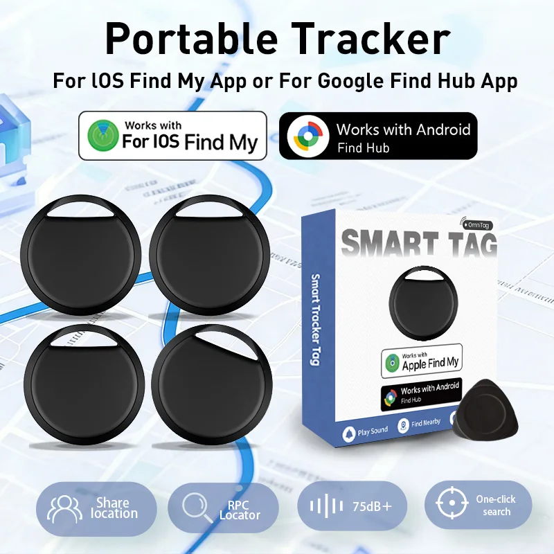 

Air Tracker Tag Compatible with IOS Find My and Android Find Hub App,Bluetooth Tracker, Item Finders for Keys, Wallet, Luggage
