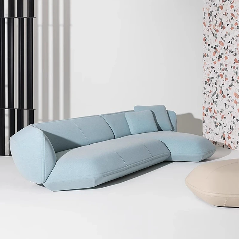 

Italian light luxury designer small apartment modern simple living room fabric special-shaped corner sofa combination