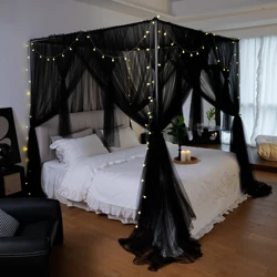 Mosquito NET for Bed Canopy Four Corner Post Curtains Bed Canopy Elegant Mosquito Net Set Twin/Queen/King for Girls & Adult 