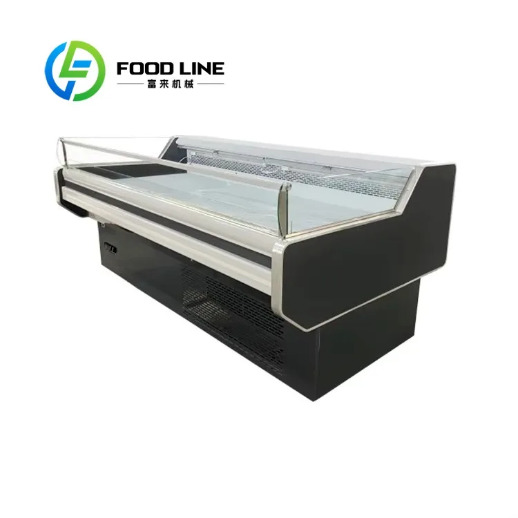 Commercial Butchery Counter Top Freezer Refrigerators Glass Door Fresh Meat Display Chiller Refrigeration Equipment