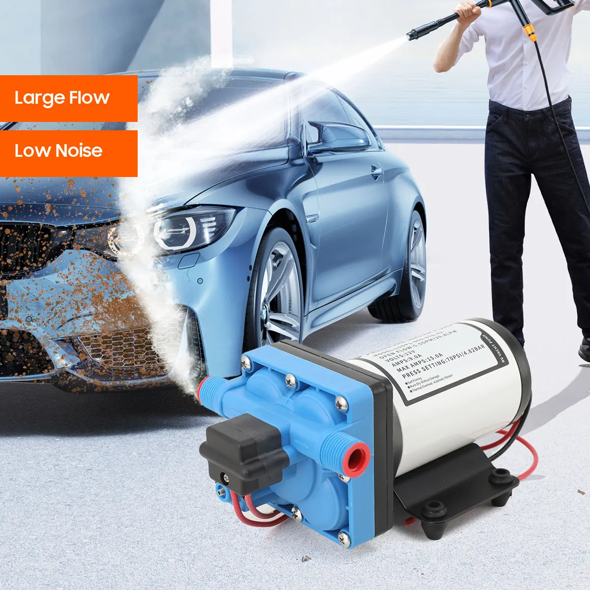 مضخة الحجاب الحاجز لضغط المياه ارتفاع ضغط 12 فولت ارتفاع ضغط الحجاب الحاجز الذاتي فتيلة لغسل الحجاب الحاجز