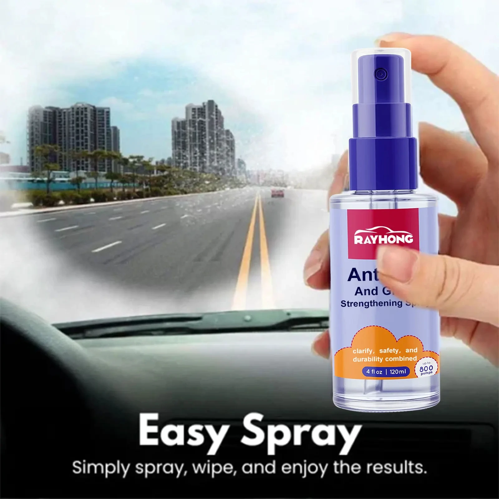 Glass Anti Fog Spray Auto Windshield Antifog Coating Agent Long-Lasting Cleaner Waterproof Rainproof Car Mirror Defogging Liquid