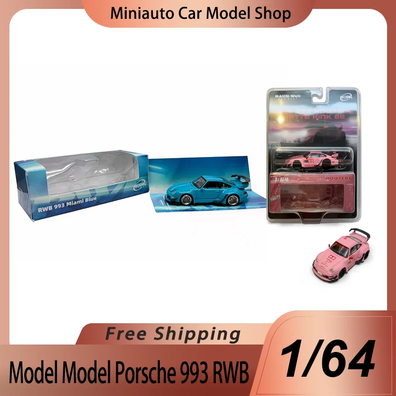 

New MODEL model Mm 1:64 Porsche 993 RWB Alloy Miniature Diecast Model Porsche 993 RWB Hooters Matte Pink #68 Car Toys Kids Gift