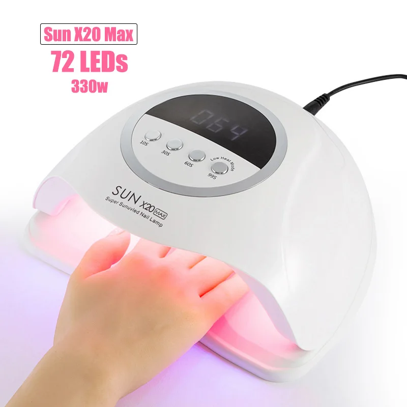 SUN X20 MAX UV LED Nail Lamp Professional Nail Drying Lamp for Manicure 72 LEDs Gel Polish Drying Machine with Auto Infrared