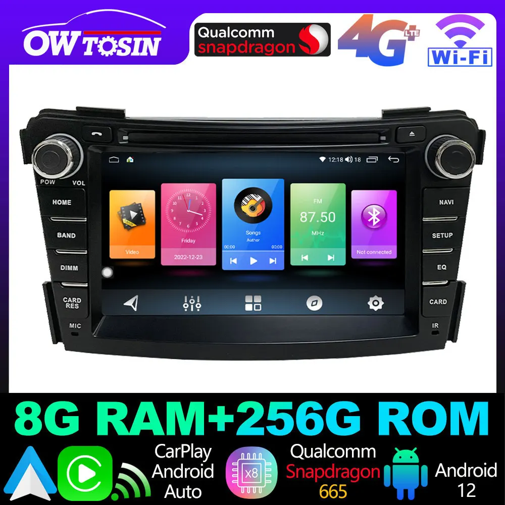 A7870 12G+256G Android 13 WiFi CarPlay Car Radio Stereo For Hyundai i40 2011-2019 360° AHD Camera GPS Navigation Bluetooth 5.0