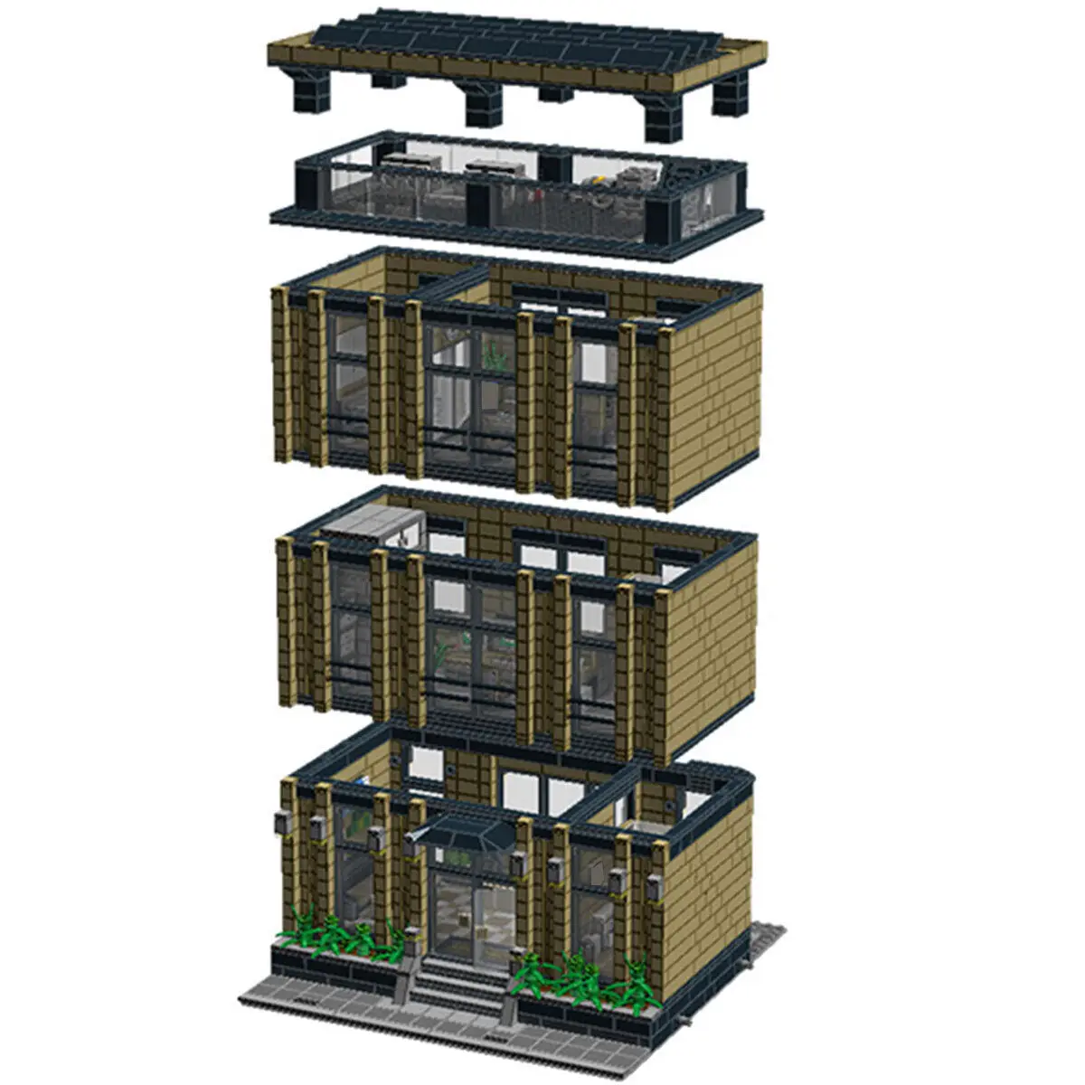 Highly Scalable and Truly Modular Building with Interior 3338 Pieces MOC Build