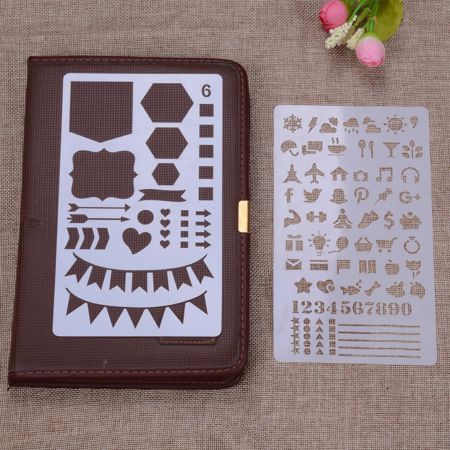 Plastic Journal Desenho Modelos, Réguas para DIY Planner Notebook e Diário, Stencil Scrapbooking, 20 Pcs