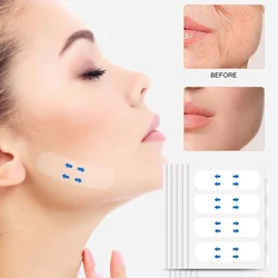 Pegatinas transparentes para estiramiento facial, parches invisibles para estiramiento de cara, en forma de V, cinta adhesiva para flacidez de la piel, 40 piezas