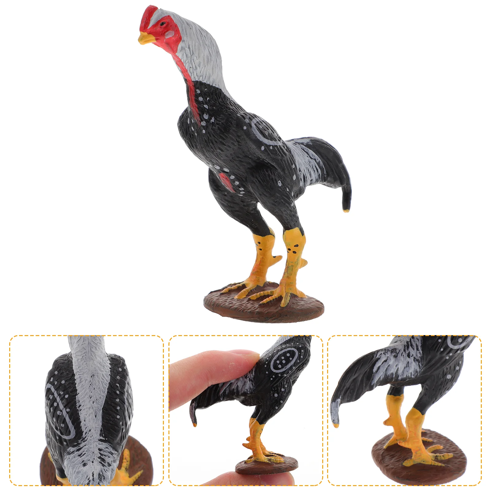 Simulation Cockfighting Model Gamecock Toy Animals Vivid for Kids Plastic Decorative Learning Party Prank