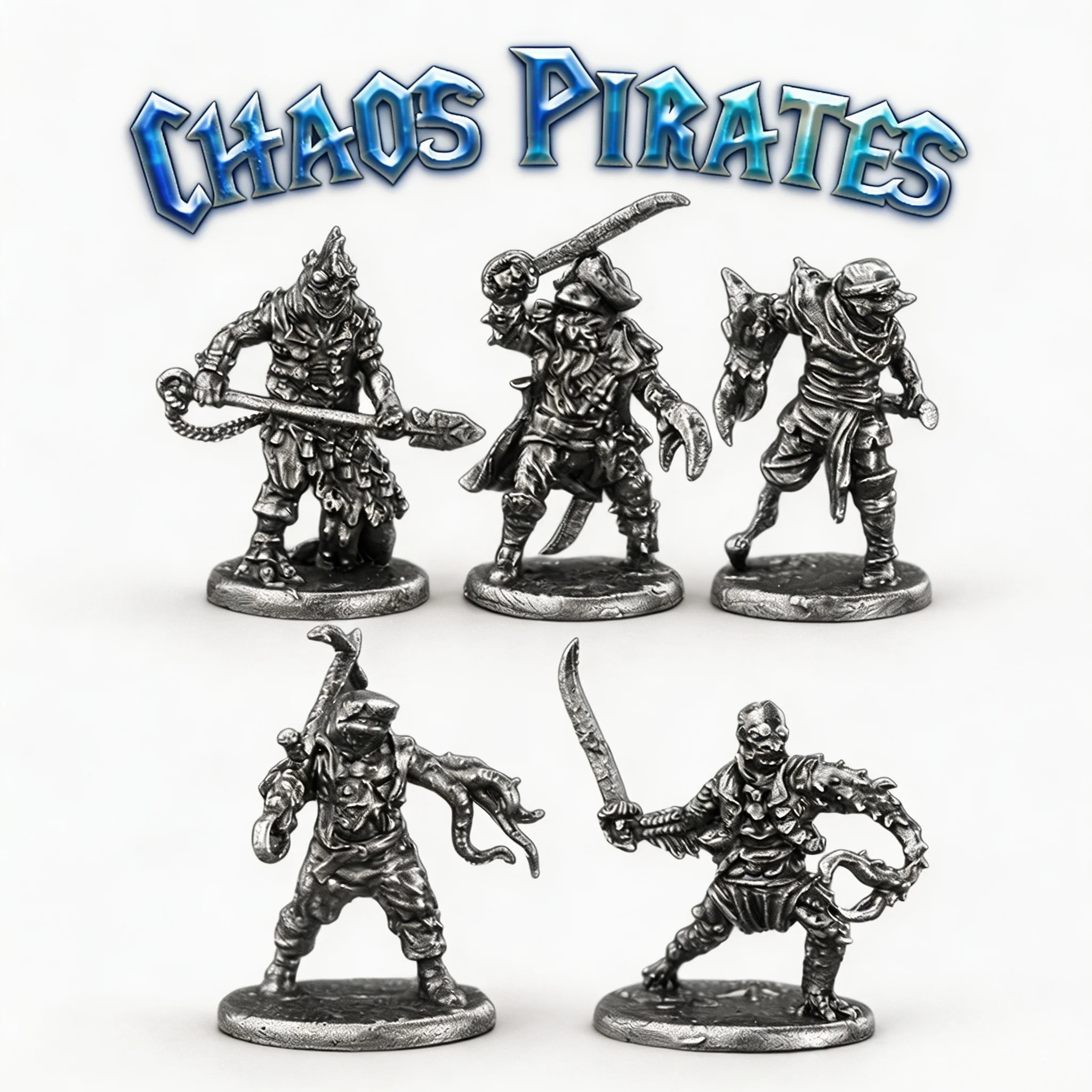 Metal Chaos Pirate Captain Soldier Miniature Figure Toy Gift Tabletop Game Chess Piece Ornament