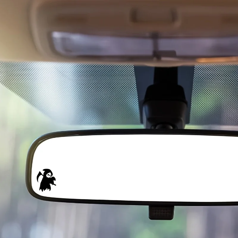 

4PCS/SET Cute Grim Reaper Sticker Black Waterproof Vinyl Decal For Car Mirror Laptop Decor