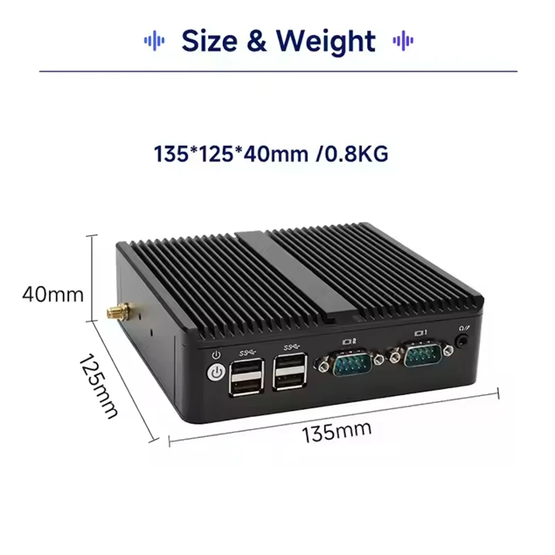 Mini host di controllo industriale Processore quad-core N2840 doppia porta di rete + microcomputer incorporato con doppia porta seriale