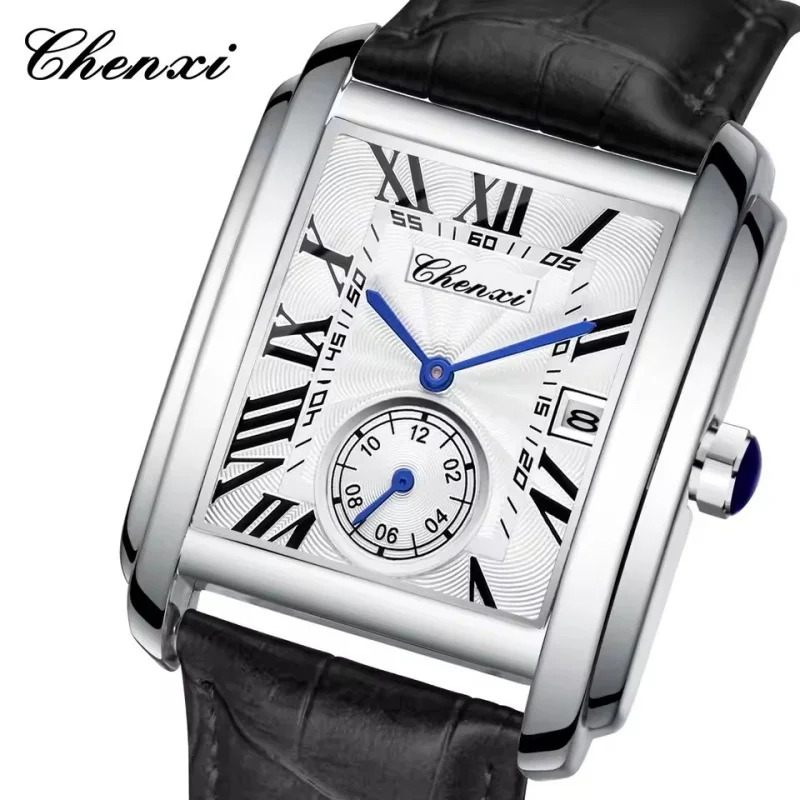 CHENXI 8216 Hot Selling Top Brand Business Men's Watch Quartz Military Calendar Waterproof Men's Leather Strap Elegant Clock