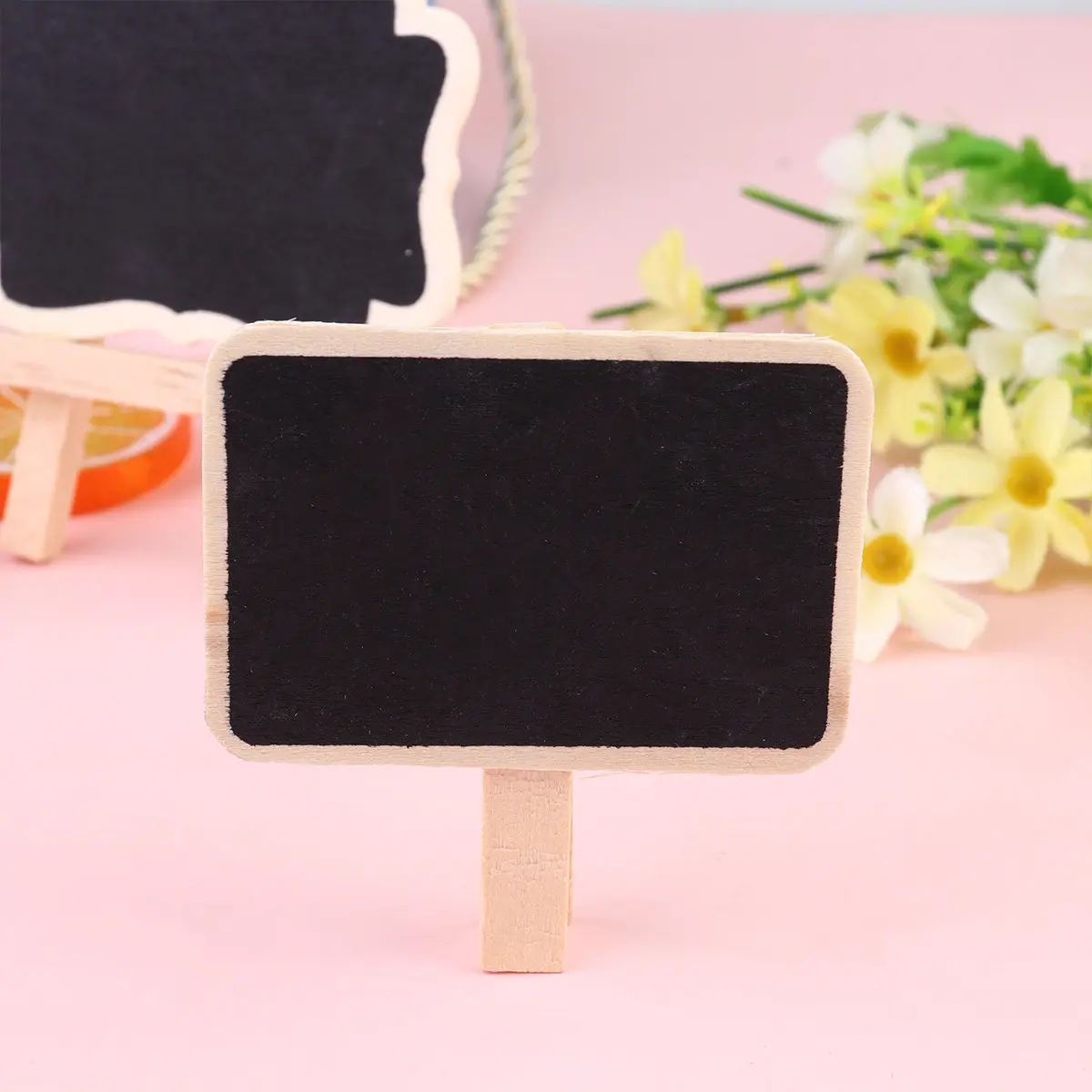 Small Wooden Blackboard for Price Display Message Board Photo Prop Creative Mini Blackboard with Square Clip Painting Rack