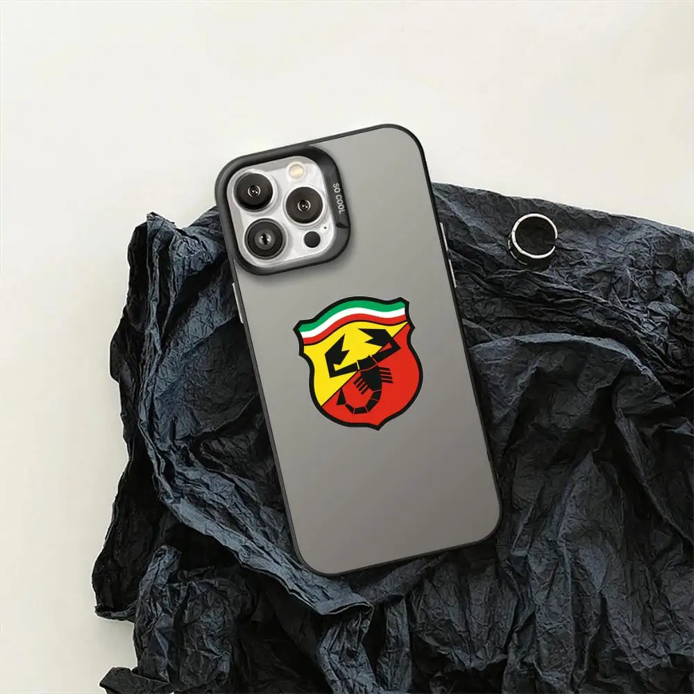 A-Abarth Scorpion Phone Case For iPhone 17 16 15 14 13 12 11 Pro Max Air Colorful Matte Laser Aurora Shockproof