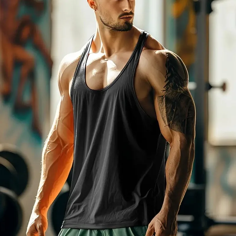 Pure Cotton Sleeveless Vest Men's Summer Hong Kong Style Loose Thin T-shirt Versatile Sports Top