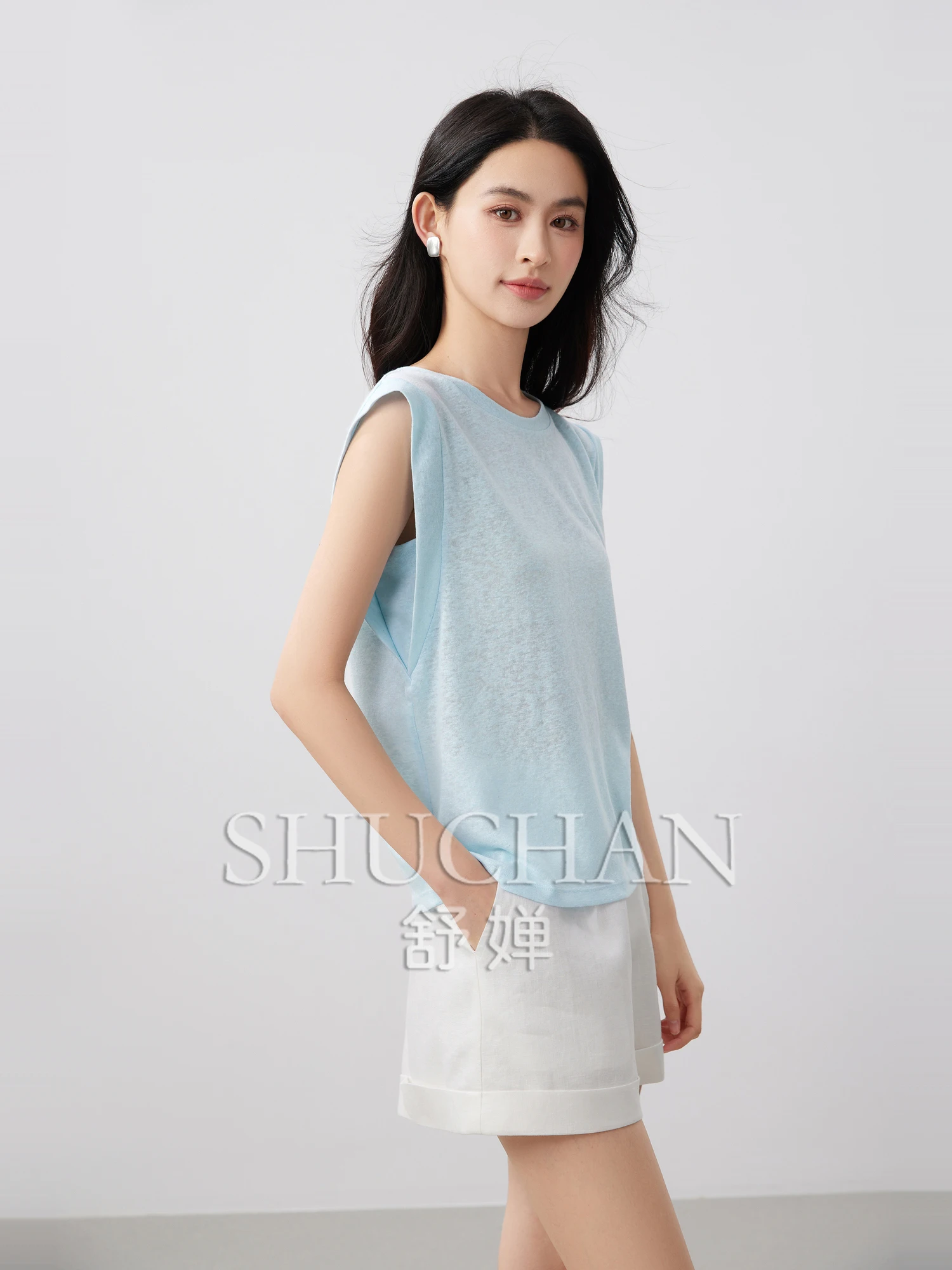 

Rain and Dew Hemp + Australian Cotton, Versatile Sleeveless Vest for Women 25 Summer Tank Top Women