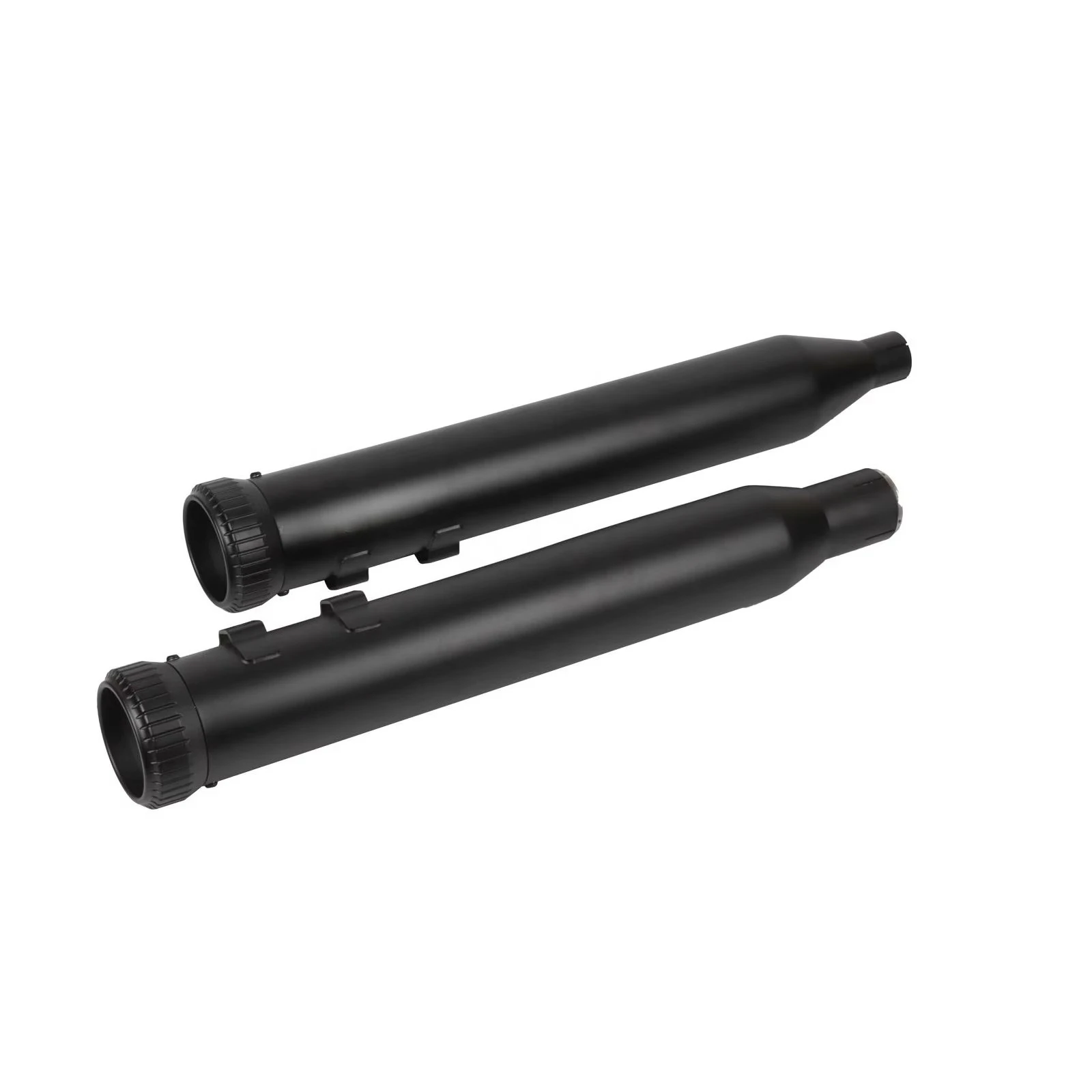 Black Alloy Steel Round Slip-On Mufflers for 2003+  Touring, Deep Sound, +20% /Torque, Pair