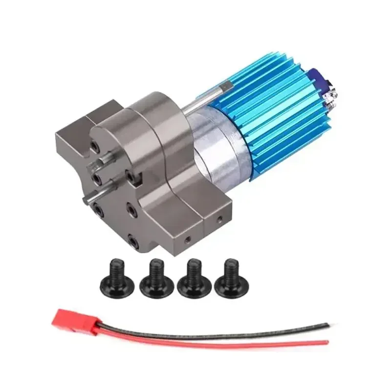 Speed Change Gear Box Metal Gearbox with 370 Brush Motor Anodizing Treatment for Heatsink and Mount Base for WPL 1633 RC Car