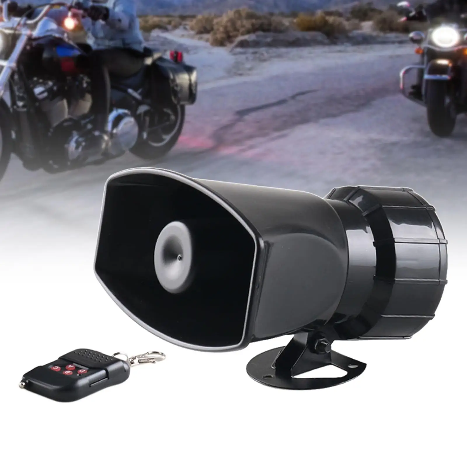 Car Horn Alarm 12V 7 Tone Plastic Loudspeaker Automotive Sound Horn with Mic PA for Trucks Boats Motorcycles