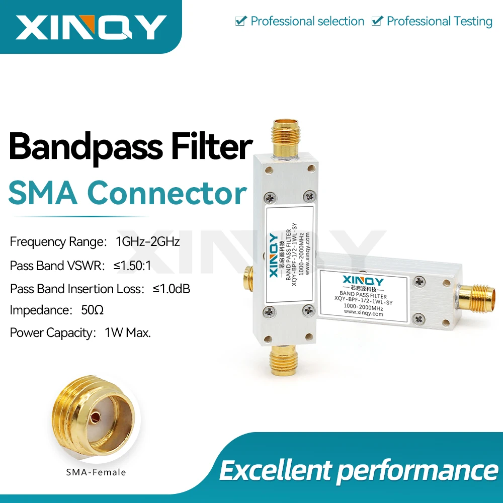 Xinqy 1-2g Band-Pass Filter Sma High Suppression Low Loss Wifi Signal Rf Filter