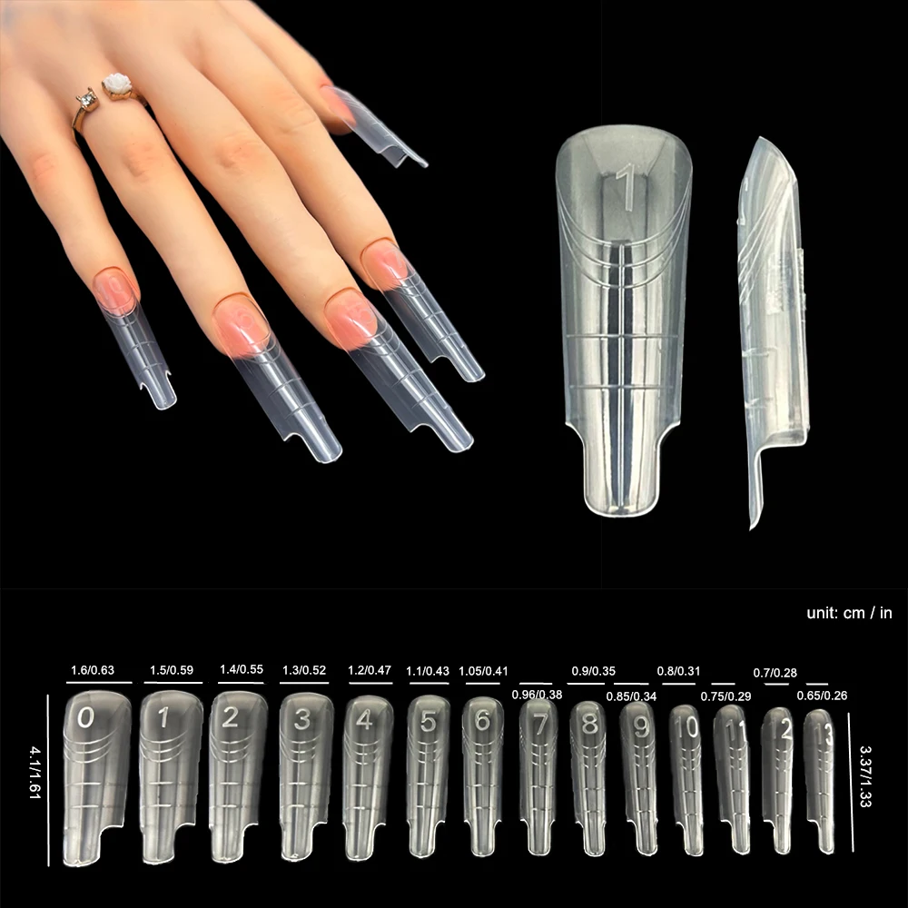 Zestaw do manicure: profesjonalne formy do paznokci, tipsy do budowania żelowych, pełne pokrycie, akrylowe, wielokrotnego użytku, do zdobienia paznokci.