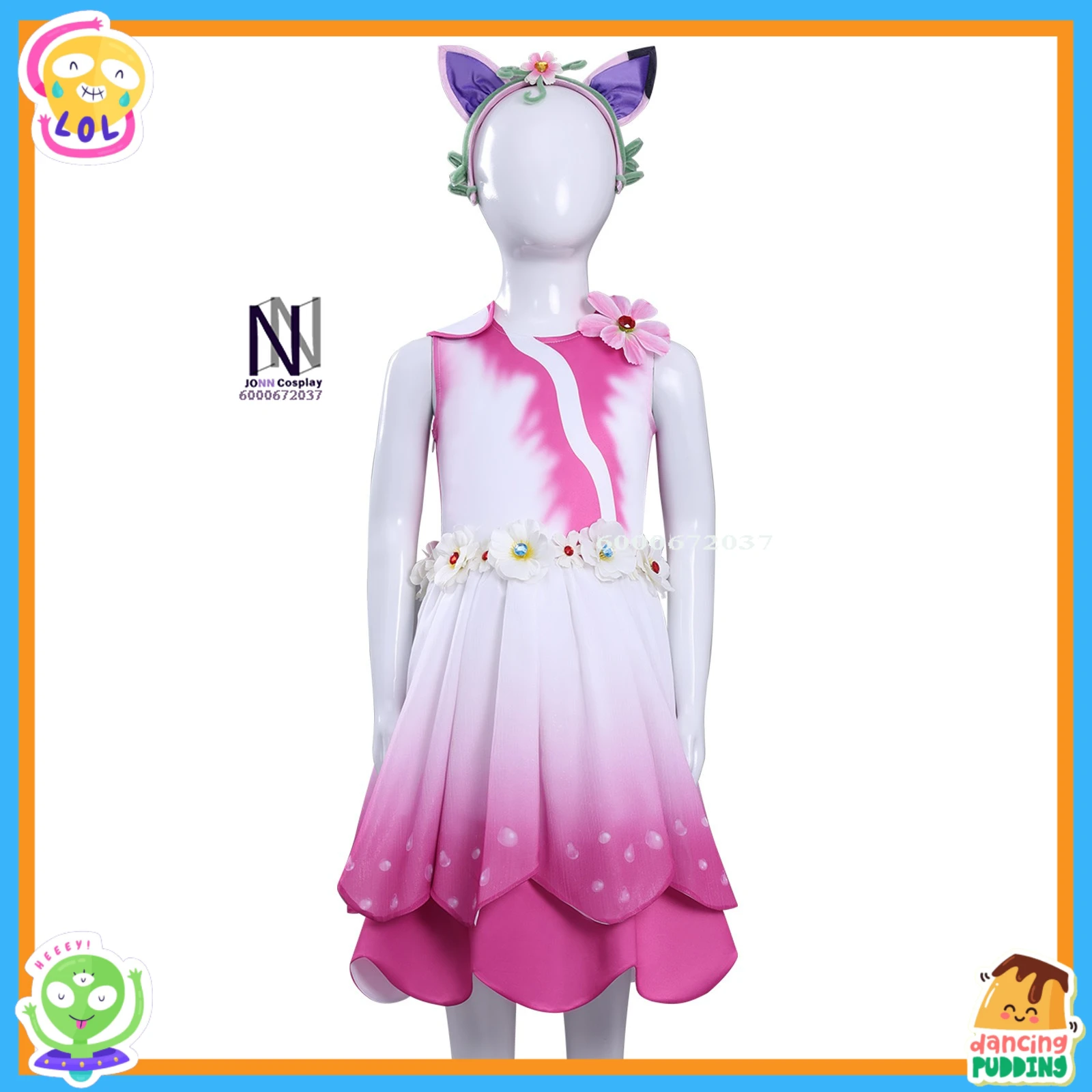 

Hot Cartoon Anime Character Cosplay Costume Fairy Dress Pink Children's Dress Cute Role-Playing Outfit Comic Con Halloween Party