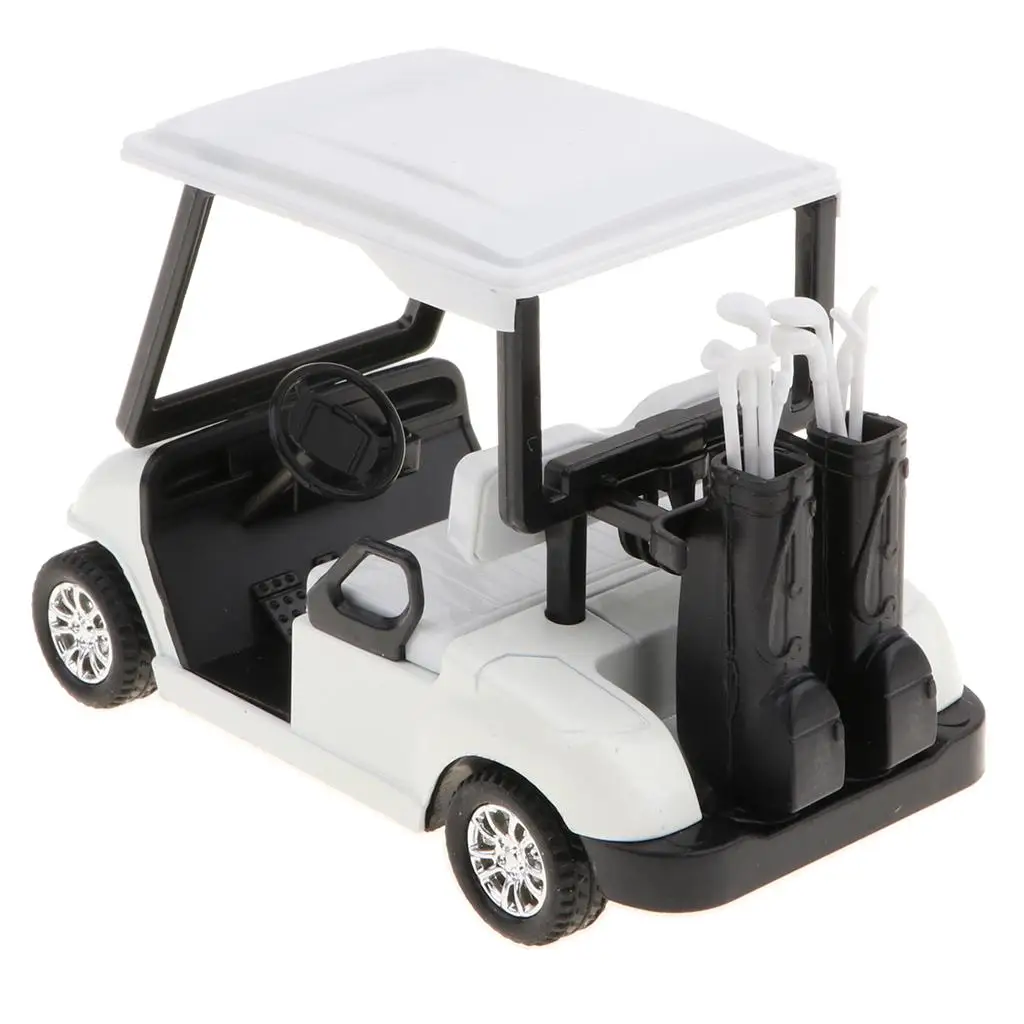 1:20 Mini Alloy Pull Back Golf Cart w/Clubs Vehicles Car Toy White