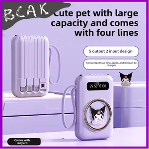 Bilashmart Quality BCAK Cartoon Comes with Its Own Cable Power Bank 20000mAh Mini Large capacity Fast Charging Mobile Power Supply Gift.