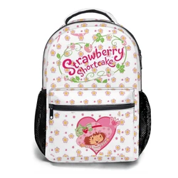 New Fashionable  S-Strawberry S-Shortcake Pattern School Bag  Print Backpack 17inch