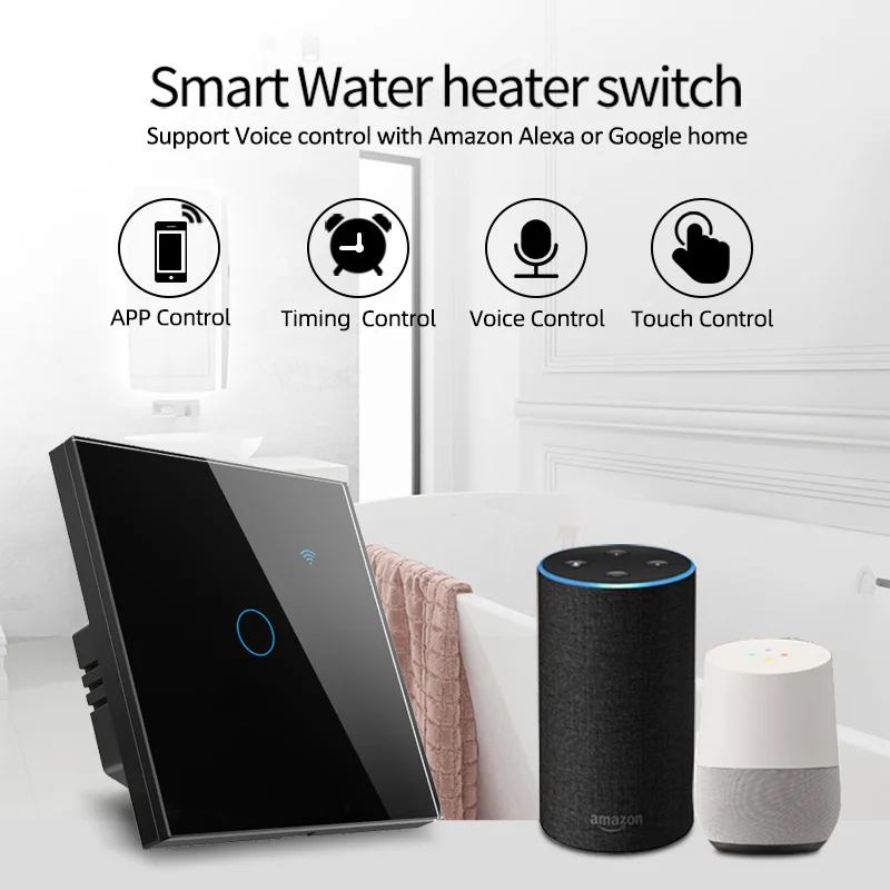 Tuya Smart Life Wifi Zigbee 40A Water Heater Smart Switch Wireless Smart Home Remote Control Wall Switch Via Alexa Google Home