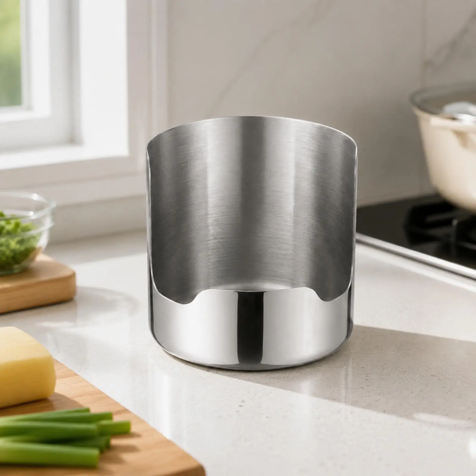 Kitchen Utensil Stand with Pot Lid Holder Rust Resistant Metal Rack for Spatula Ladle Spoon Organization