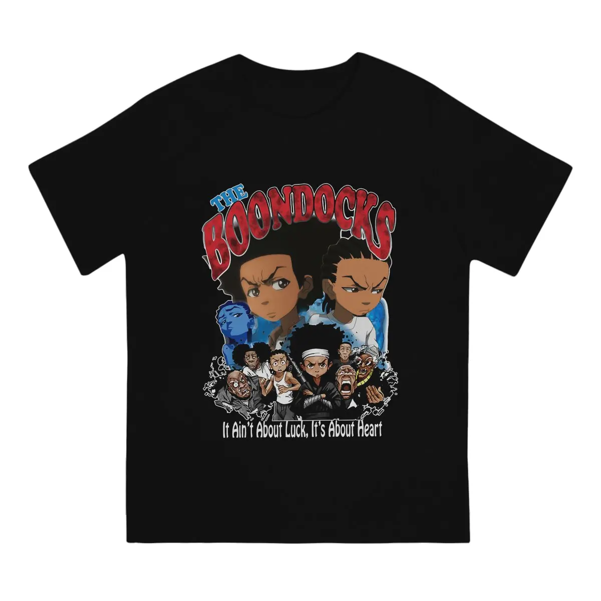 Sitcom Poster T Shirt for Men Casual T-Shirts Crew Neck The Boondocks Tees Short Sleeve Tops Original