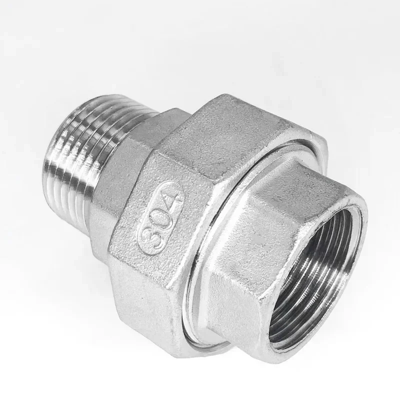 

1/4" 3/8" 1/2" 3/4" 1" 1-1/4" 1-1/2 " perempuan ke laki benang 304 Stainless Steel Union pipa Fitting konektor adaptor Coupler