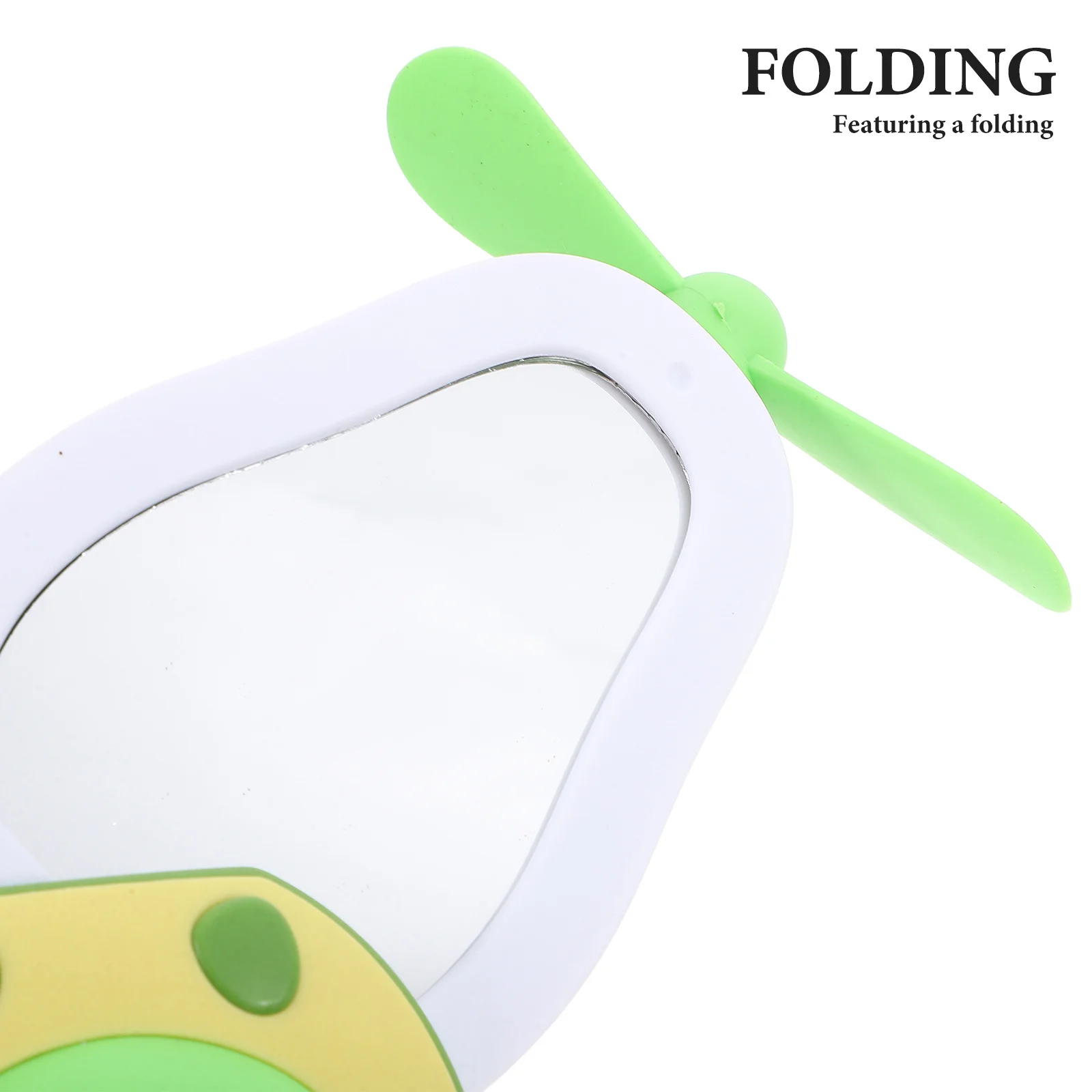 1 Juego de espejo de maquillaje plegable, ventilador recargable compacto, espejo de mano portátil, Mini enfriador de aire multifuncional de viaje