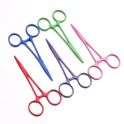 Stainless Clamp Straight Curved  Animals Trauma Hemostat  Color Grooming Veterinary Tools Suitable for Surgical Wound Cleaning