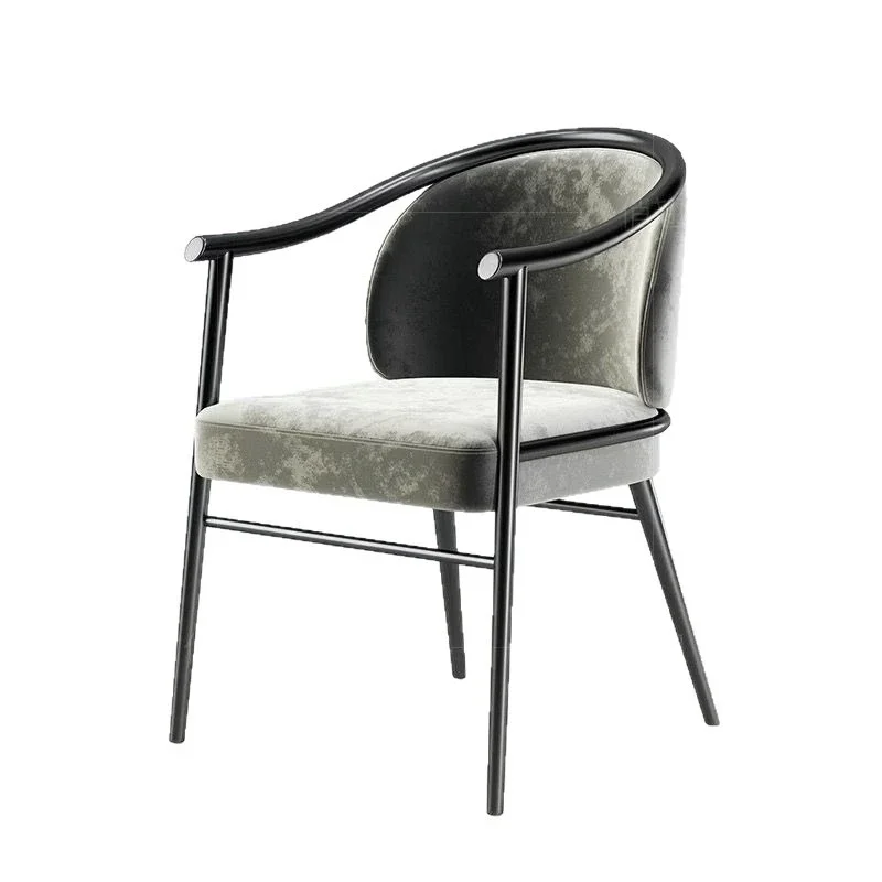 

Nordic light luxury simple home lounge dining chair back chair modern restaurant backrest wrought iron hotel chair
