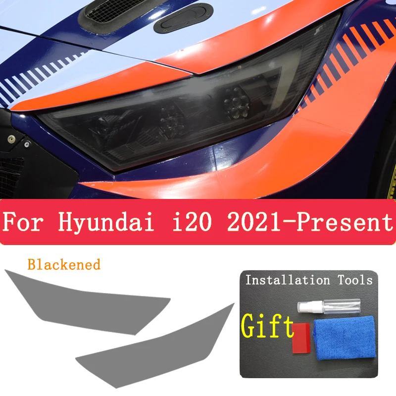 

For Hyundai i20 2021 2022 Car Exterior Headlight Anti-scratch Front Lamp Tint TPU Protective Film Accessories Sticker
