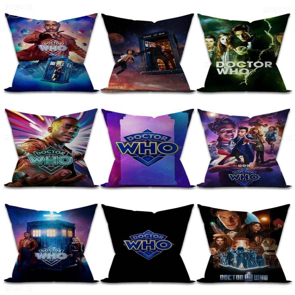 D-Doctor Who Pillow Covers Cartoon Sofa Decorative Home Double-sided Printing Short Plush Cute Cushion Cover