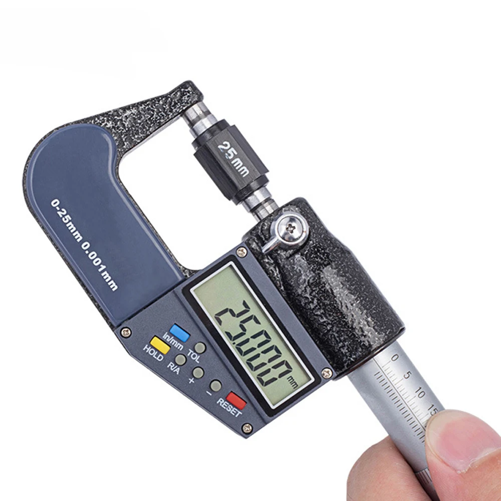 

New QFC28-25 0-25mm digital micrometer 0.001mm electronic micrometer caliper gauge chrome plated outer diameter micrometer