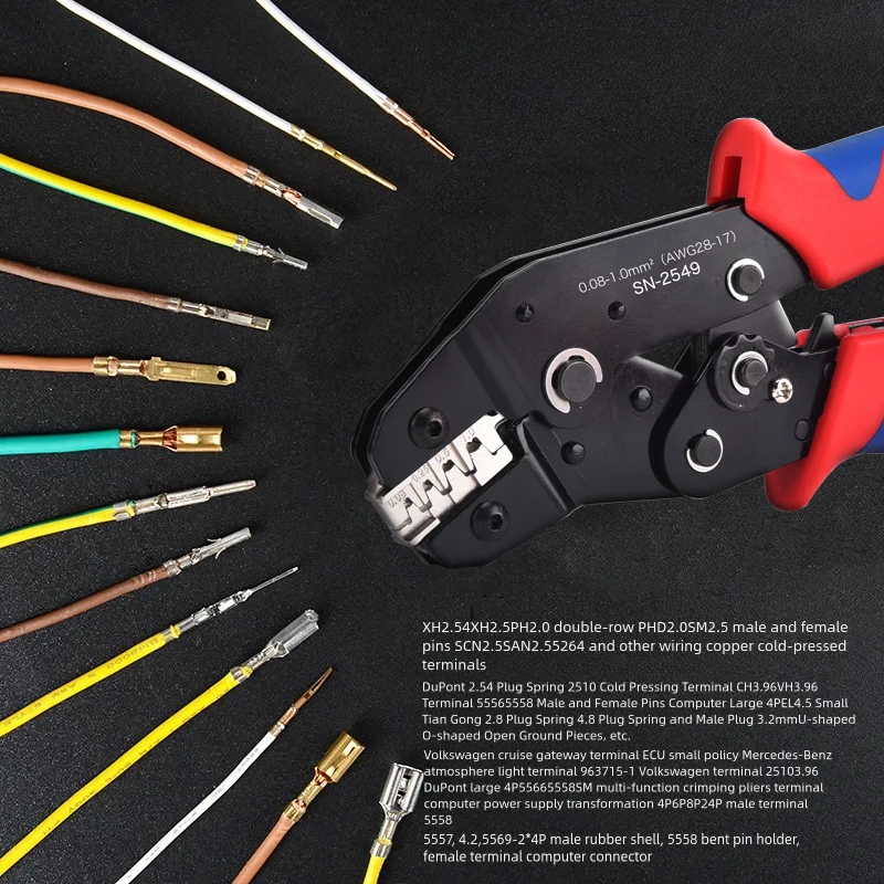 SN-2549 Ratcheting Wire Crimping Plier for JST PH 2.0mm,XH 2.5mm,VH 3.96mm,JWPS 4.0mm Pitch,Dupont Terminals Crimper Clamp Tool