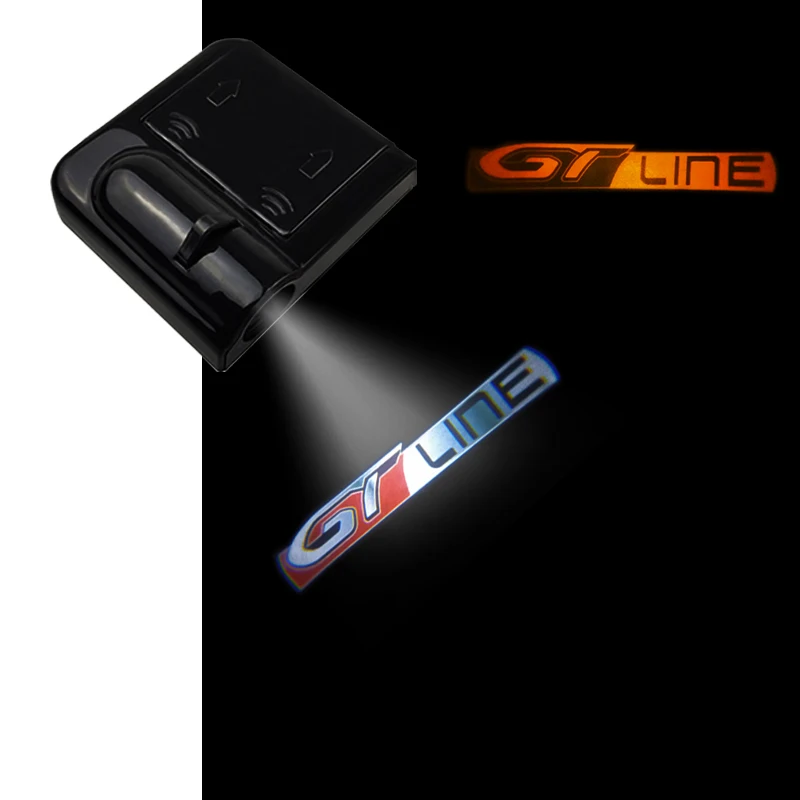 1PCS For GT LINE Peugeot 2008 3008 4008 5008 208 301 307 308 407 508 Logo Led Car Door Welcome Lights Laser Projector Decor Lamp